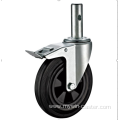 125mm European industrial rubber swivel caster with brake